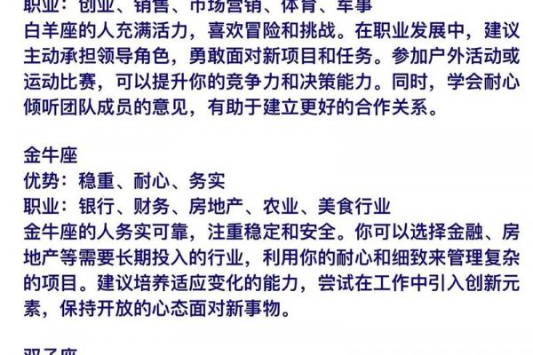 十二星座谁最适合哪个工作
