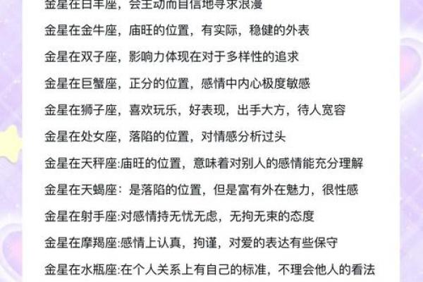 金星星座查询表